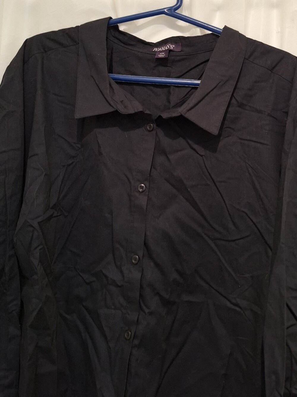 Roaman's Size 32W, Black, Long Sleeved Shirt